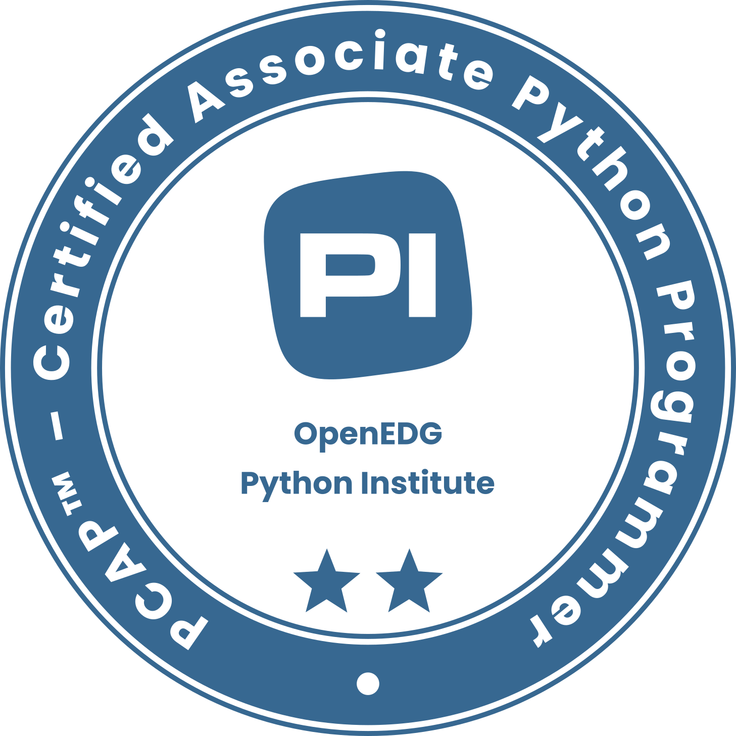 Certified Associate Python Programmer badge